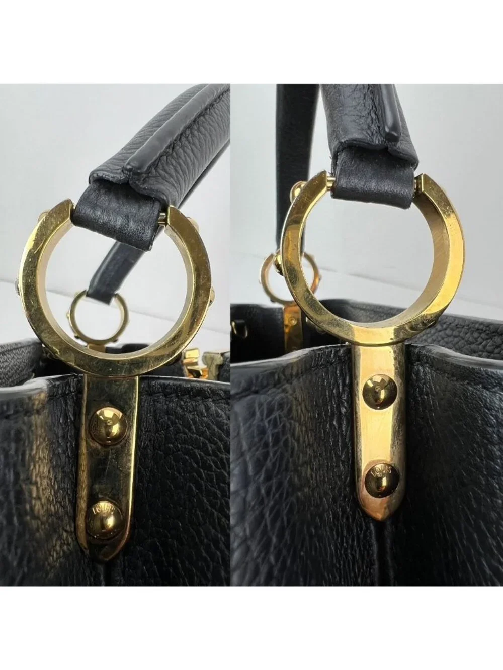 Louis Vuitton Taurillon Capucines MM Black Shoulder Bag
